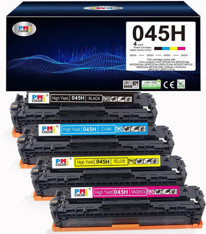 045 045H High-Yield Black,Cyan, Magenta, Yellow Toner Cartridge Replacement for Canon 045H 045 Toner Cartridge Color ImageCLASS MF634Cdw MF632Cdw LBP612Cdw MF630C LBP610 Series ?4-Pack ?