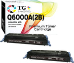 (2-Pack) TG Imaging (Black Only) Compatible HP 124A Toner Cartridge Q6000A Used for HP Laser-Jet Color 1600 2600n 2605 CM1015 CM1017 Toner Printer