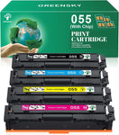 GREENSKY Compatible Toner Cartridge Replacement for Canon 055 055H Color imageCLASS MF741Cdw MF743Cdw MF745Cdw MF746Cdw Printer Toner with Chip(1Black, 1Cyan, 1Yellow, 1Magenta, 4-Pack)