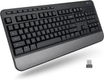 X9 Performance Multimedia USB Wireless Keyboard - Take Control of Your Media - Full-Size Computer Keyboard Wireless with Wrist Rest - Cordless Keyboard for Laptop PC and Chrome