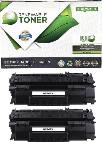 Renewable Toner Compatible Toner Cartridge High Yield Replacement for HP Q5949X 49X Laser Printers 1320 3390 3392 (Pack of 2)