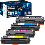 Valuetoner Compatible 201X Toner Cartridges 4 Pack High Yield Replacement for HP 201X 201A CF400X CF401X CF402X CF403X for Color Laserjet Pro MFP M277dw M252dw M277n M252n (Black Cyan Magenta Yellow)