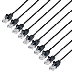 Intellinet Slim Cat6 Ethernet Network Patch Cable – 10-Pack - Snagless Boot, Heavy Duty, UTP 30AWG Pure Bare Copper Wire, Gold-Plated Contacts, Lifetime Mfg Warranty – 1.5ft, 10 Pack Black