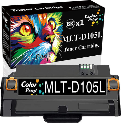 ColorPrint 1-Pack Compatible MLT-D105L Toner Cartridge Replacement for Samsung MLTD105L D105L 105L for ML-1910 SCX-4623F SCX-4623FW ML-2525W ML-2580N ML-2545 ML-2580 ML-1915 SCX-4623FN SF650P Printer