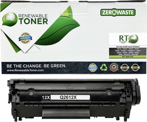 Renewable Toner Compatible Toner Cartridge Replacement for HP 12X Q2612X Laser Printers 1010 1012 1015 1018 1020 1022 3015 3020 3030 3050 3052 3055 M1319