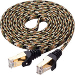 Ruaeoda Cat 7 Ethernet Cable 60 ft, RJ45 Connectors Slim Long Braided Network Internet Cable for PS3,Router,Printer,Ethernet Switch, Modem, Coupler,PC,Mac, Laptop,PS2, PS4,and XBox-10 Gigabit 600Mhz