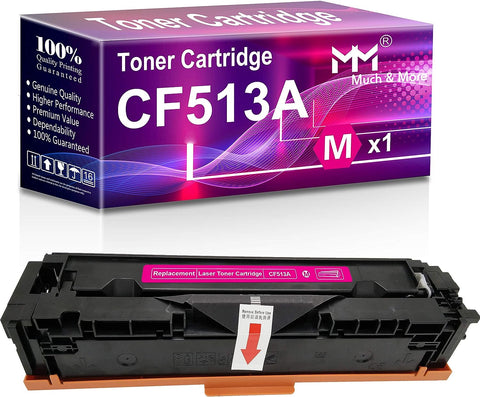 MM MUCH & MORE Compatible CF510A Toner Cartridge Replacement for HP 204A 513A CF513A to use in HP MFP M154nw M154a M180nw M180n M181fw M181 Printers (1-Pack, Magenta)