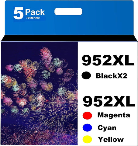 952XL Ink Cartridges Combo Pack Replacement for HP 952 XL 952XL for HP Officejet Pro 8710 Ink Cartridges 7740 8715 8720 7720 8700 8702 8725 8730 8734 8736 8740 8745 8200 8210 8216 Printer (5-Pack)