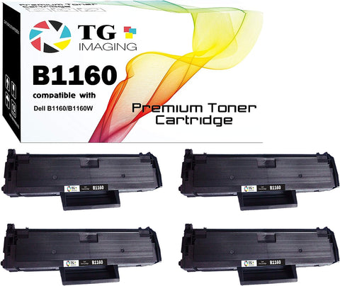 (4-Pack) TG Imaging Compatible B1160W Toner Cartridge Replacement for Dell B1160 1160 Toner Work in Dell B1160w B1163w Toner Printer (331-7335)