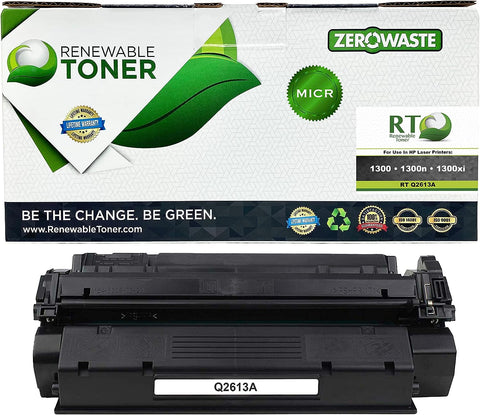 Renewable Toner Compatible MICR Toner Cartridge Replacement for HP 13A Q2613A Laser Printers 1300 1300n 1300xi