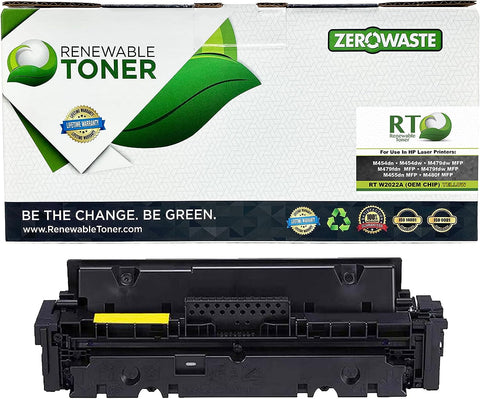 Renewable Toner Compatible Toner Cartridge Replacement for HP 414A W2022A Laser Printers M454 M479 MFP (Yellow with OEM CHIP)