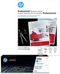 HP 410A Cyan Toner + HP Professional Paper, Glossy, Laser, 8.5 x 11, 150 sheets