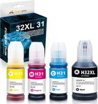 Transpex Compatible Ink Bottle Replacement for 32XL - 31 Refill Ink Use with Smart Tank 7301 7602 7001 6001 5101 551 651 Ink Tank Printers(1 Black 1 Cyan 1 Magenta 1 Yellow)