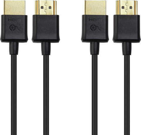 Cable Matters 2-Pack Ultra Thin HDMI Cable 10 ft (Ultra Slim HDMI Cable) 4K Rated with Ethernet