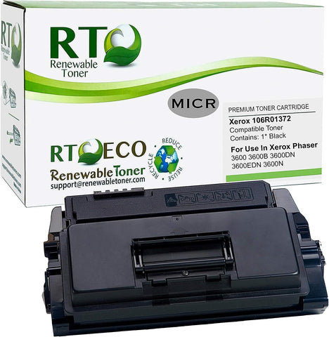 Renewable Toner Compatible MICR Toner Cartridge Replacement for Xerox 106R1372 106R01372 Phaser 3600 3600B 3600DN 3600EDN 3600N