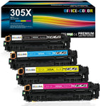 305A 305X High-Capacity Black, Cyan, Magenta, Yellow Toner Cartridgges (4-Pack) for HP Laserjet Pro 400 Color Series M451dn M451dw M451nw Pro 300 M375nw MFP M476nw M476dn M476dw M475dw Printer