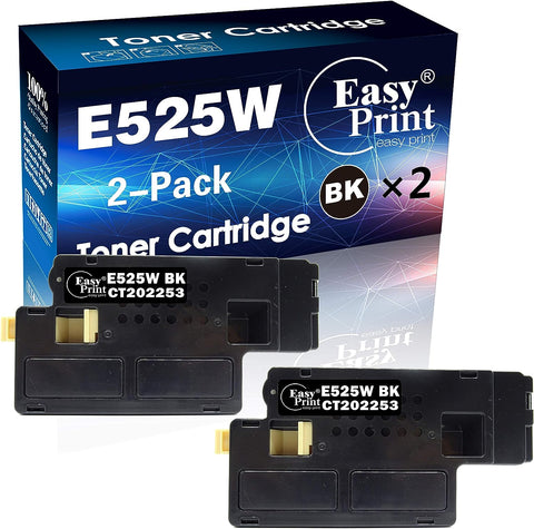 EASYPRINT 2-Pack of Black Compatible Toner Cartridges Replacement for Dell E525W E525 Used for Dell E525W Wireless Color Laser Printer for 593-BBJX 593-BBJU 593-BBJV 593-BBJW