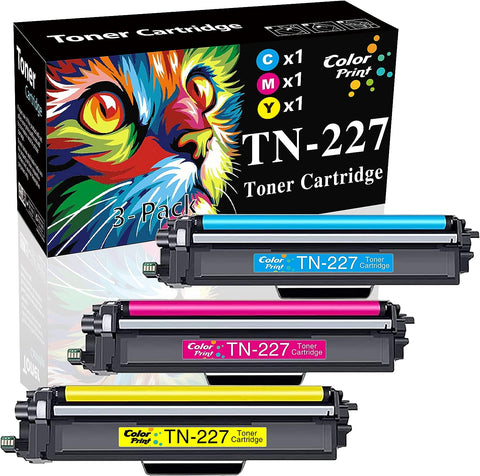 ColorPrint 3-Pack Compatible TN-227 Toner Cartridge Replacement for Brother TN227 TN223 TN227C TN227M TN227Y Work with MFC-L3750CDW HL-L3210CW HL-L3230CDW HL-L3710CDW HL-L3270CDW MFC-L3710CW Printer