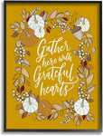 Grateful Hearts Autumnal Vegetation Pumpkins Botanical Border ,Design by doodles.ink.