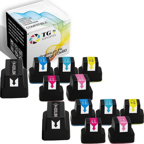 TG Imaging (12-Pack, 2x6colors) Compatible HP 02 Ink Cartridge Replacement for HP02 for HP PhotoSmart 3108 3110 3210 3210-xi 3310 8230 8250 C5100 C5140 C5150 C5180 C5183 C6100 C6150 Inkjet Printer