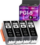 MM MUCH & MORE Compatible Ink Cartridge Replacement for Canon PGI-5 PGI5 PGI-5BK CLI-8 CLI8 to use for Pixma MP500 Pixma MP530 Pixma MP800 Pixma MP830 Printers (4 x Large Black)