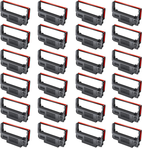 24 Pack ERC-30, ERC 30 34 38 B/R Compatible Ink Ribbon Replacement Used with Epson ERC30 ERC34 ERC38 NK506 Printer (Black and Red)