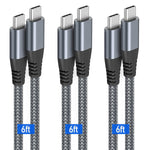 USB C to USB C Cable 6ft 60w, 3Pack USB C Cable, PD Type C Charging Cable Fast Charging Compatible with MacBook Pro 2020, iPad Pro, iPad Air 4, Galaxy S20, Switch, Pixel, LG and Other USB C Charger
