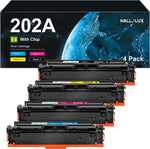 202A Toner Cartridge 4 Pack (with Chip) Replacement for HP 202A CF500A 202X CF500X Compatible with Color Pro MFP M281fdw M281cdw M254dw M281fdn M254 M281 M280nw Printer (Black Cyan Magenta Yellow)