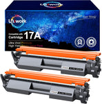 Uniwork Compatible Toner Cartridge Replacement for HP 17A CF217A use for Laserjet Pro M102w M130fw, Laserjet Pro MFP M130fw M130nw M130fn M130a Printer Tray, 2 Black (with Chip)