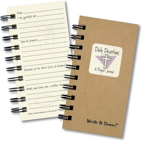 1 X Daily Devotions, A Prayer Journal - MINI Kraft Hard Cover (prompts on every page, recycled paper, read more...)