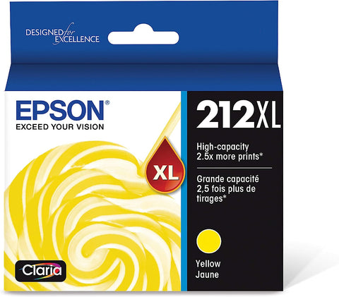 EPSON T212 Claria -Ink High Capacity Yellow -Cartridge (T212XL420-S) for Select Epson Expression and Workforce Printers