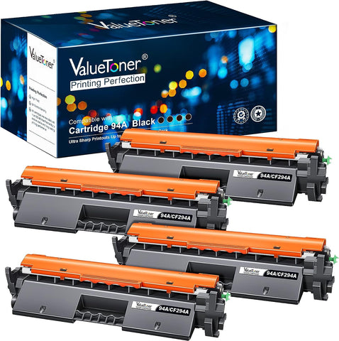 Valuetoner Compatible Toner Cartridge Replacement for HP 94A Toner Cartridge Black CF294A for Pro MFP M118dw,M148dw, M148fdw, M148, M118 Printer (Black, 4-Pack)