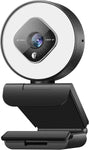 JETAKu 1080P Webcam with Ring Light and Dual Microphone, Advanced Auto-Focus, Adjustable Brightness, 2021 Streaming Web Camera for Zoom Skype YouTube, PC Mac Laptop Desktop