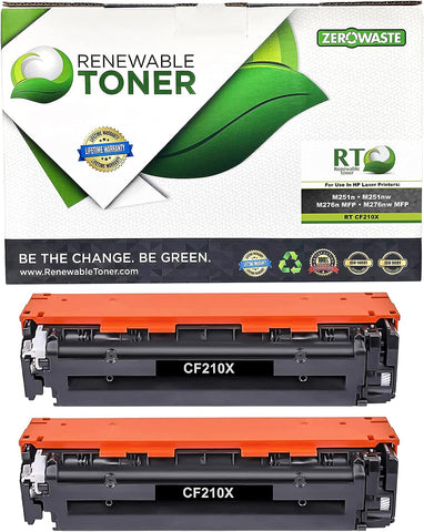 Renewable Toner Compatible High Yield Toner Cartridge Replacement for HP 131X CF210X Laser Printers M251 M276n (Pack of 2)