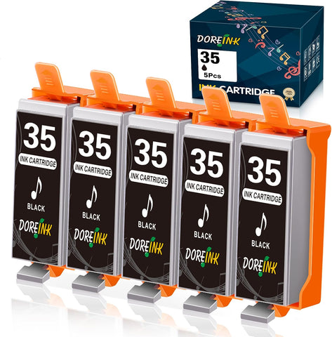 DOREINK Compatible 35 PGI 35 / PGI35 Ink Cartridge Replacement for Canon PGI 35 / PGI35 with Pixma TR150 iP110 iP100 Mini260 Mini320 Printer (5 Pack,Black)