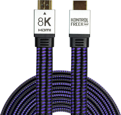 KontrolFreek 12FT (3.6m) HDMI 8K Ultra Gaming Cable Supports Ethernet, 3D, Audio Return Channel (ARC), High Dynamic Range Video and 8K Ultra HD @ 60 FPS- Black and Purple