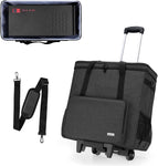 CURMIO Rolling Desktop Computer Carrying Case with Wheels, Double Layers Computer Tower Travel Bag with Detachable Dolly for PC Chassis, Keyboard and Mouse, Black (Bag Only, Patented Design)