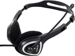 iMicro Im320 USB Headset with Adjustable Microphone Noise Cancelling, Wired Headphone for PC, Laptop,Black