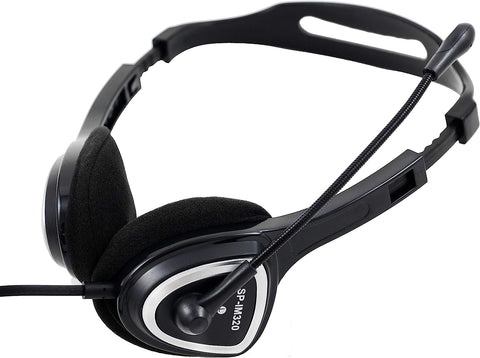 iMicro Im320 USB Headset with Adjustable Microphone Noise Cancelling, Wired Headphone for PC, Laptop,Black