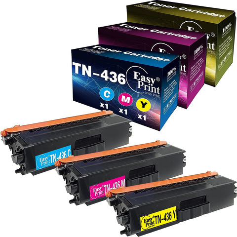 EASYPRINT Compatible 436 TN436 Toner Cartridges TN-436 Used for HL8260CDW/ L8260CDN/ L8360CDW/ L8360CDWT/ L9310CDW/ L8610CDW, (1x Cyan, 1x Magenta, 1x Yellow, Total 3-Pack)