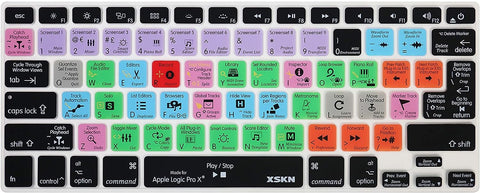 XSKN Logic Pro X 10.4 Shortcut Keyboard Silicone Cover Compatible for MacBook Air 13, Pro 13 15 17 Inch with US & EU Layout(2015 or Older Version)