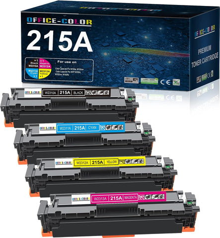 215A Toner Cartridges 4 Pack Replacement for HP 215A W2310A W2311A W2312A W2313A for Color Pro M182nw M183fw M182 M183 M155 Series Printer (Black Cyan Yellow Magenta)