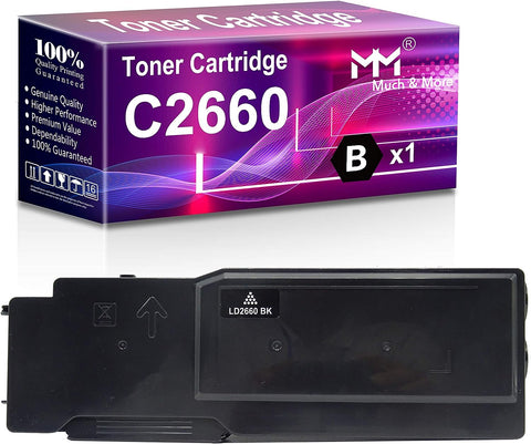 MM MUCH & MORE Compatible Toner Cartridge Replacement for Dell 593-BBB C2660 2660dn Used with C2660 C2660dn C2665dnf 2660 Printer (1-Pack, Black, High Yield)