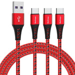 USB C Cable 3A Fast Charging,[3Pack,3.3ft+6.6ft+10ft] USB Type C Charger Cord Nylon Braided For Samsung Galaxy S8 S9 S10 S20 S21 S22 Plus,Google Pixel 2 3 XL,LG V50 V40 G8 Thinq,Moto Z3 Z4 Z Z2,Switch