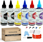 HEMAINK 6 Bottles Ink and Ink Refill Tools Compatible for Canon PGI-280 CLI-281 PGI-280XXL CLI-281XXL for PIXMA TS9120 TS8120 TS8220 TS8320 Printer (PGBK,BK,C,M,Y, Photo Blue) 6 Colors