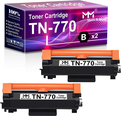 MM MUCH & MORE Compatible Toner Cartridge Replacement for Brother TN-770 TN770 TN730 TN760 Super High Yield Black Toner Cartridge for HL-L2370DW HL-L2370DWXL MFC-L2750DW MFC-L2750DWXL Printer (2-Pack)