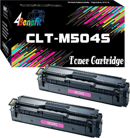 (Set of 2, Magenta) 4Benefit Compatible Replacement CLT-504S Toner Cartridge 504S (2xMagenta) Made for Xpress C1810W C1860FW CLP-415NW CLP-470 CLP-475 CLX-4195 CLX-4195FN 4195FW Laser Printer