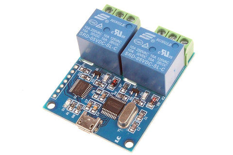 NOYITO 2-Channel Micro USB Relay Module USB Smart Control Switch USB Intelligent Control Switch (2-Channel Micro USB)