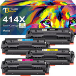 Toner Bank 414A 414X Toner Cartridge (with Chip) Compatible Replacement for HP 414X 414A W2020X Color Pro MFP M479fdw M454dw M454dn M479fdn Printer Ink (Black Cyan Magenta Yellow, 4-Pack)