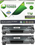 Renewable Toner Compatible MICR Toner Cartridge Replacement for HP CE278A 78A Canon 128 Laser Printers M1536 M1537 M1538 M1539 P1566 P1606 (Pack of 2)